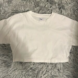 White TNA Cropped T-Shirt